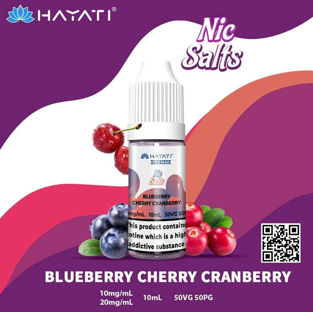 HAYATI Crystal Pro Max Nic Salts - BLUEBERRY CHERRY CRANBERRY - 10ml - Vape Unit