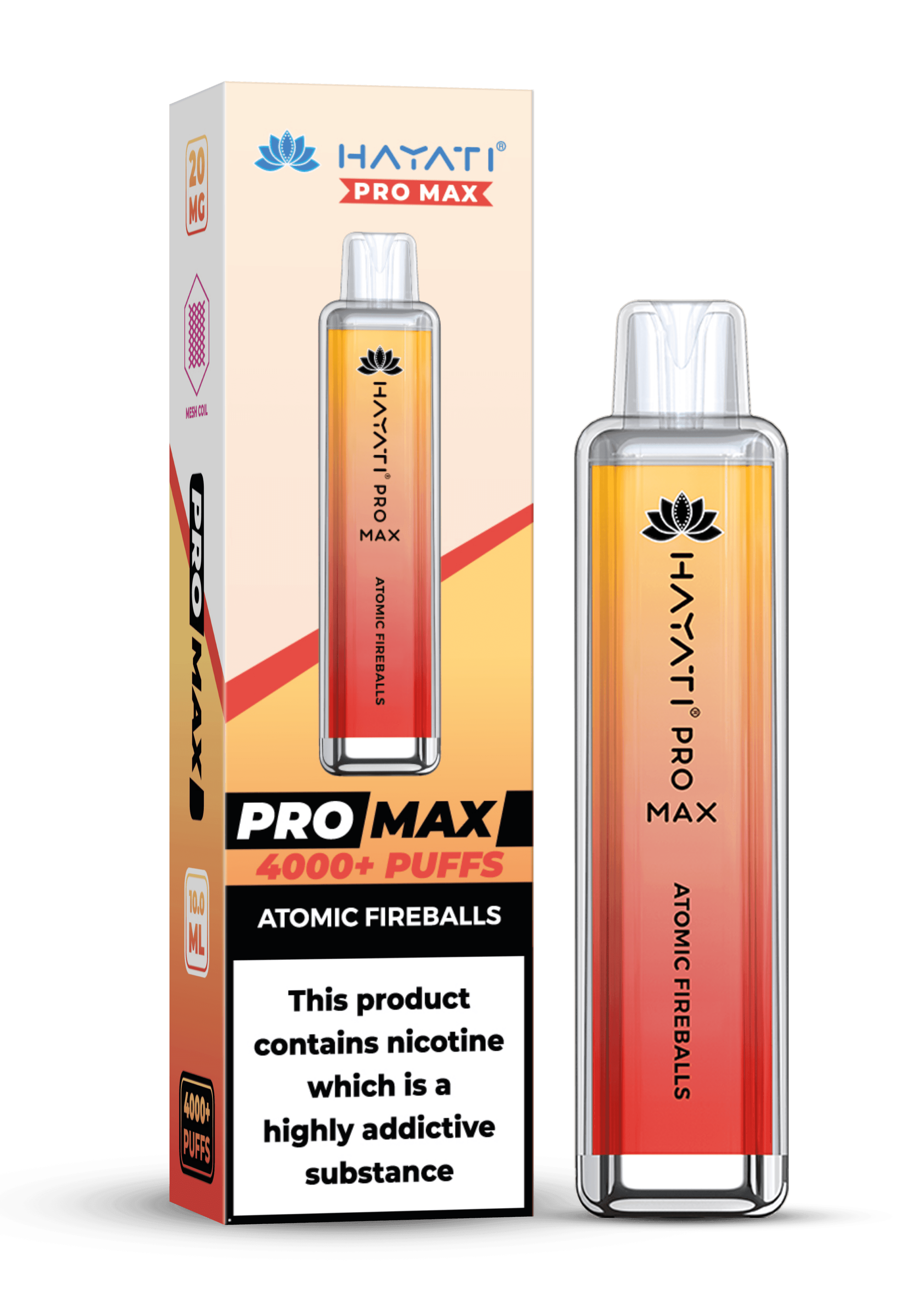 Hayati Pro Max 4000 20MG Nicotine - Atomic Fireballs - Vape Unit