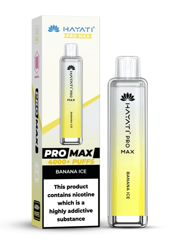 Hayati Pro Max 4000 20MG Nicotine - Banana Ice - Vape Unit