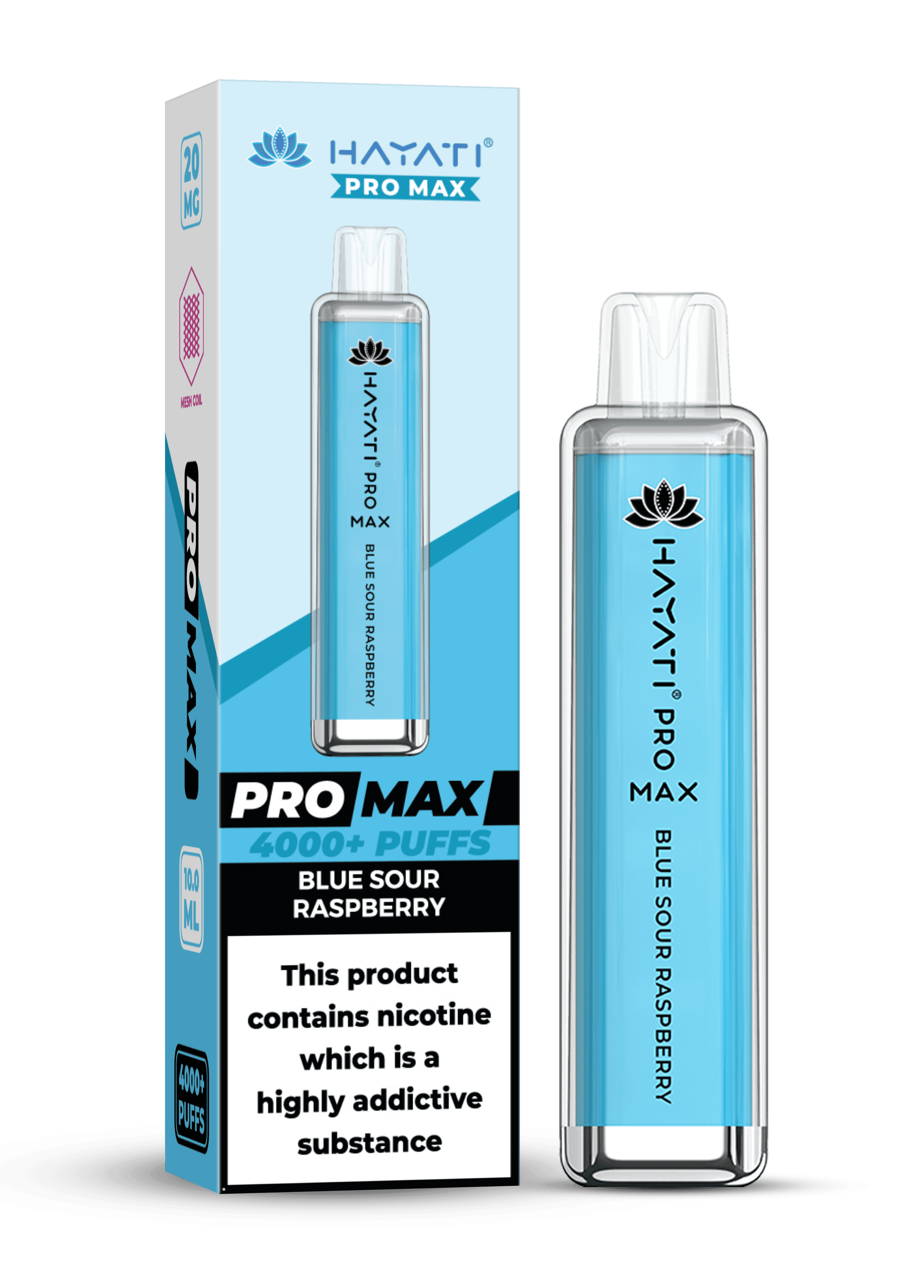 Hayati Pro Max 4000 20MG Nicotine - Blue Sour Raspberry - Vape Unit