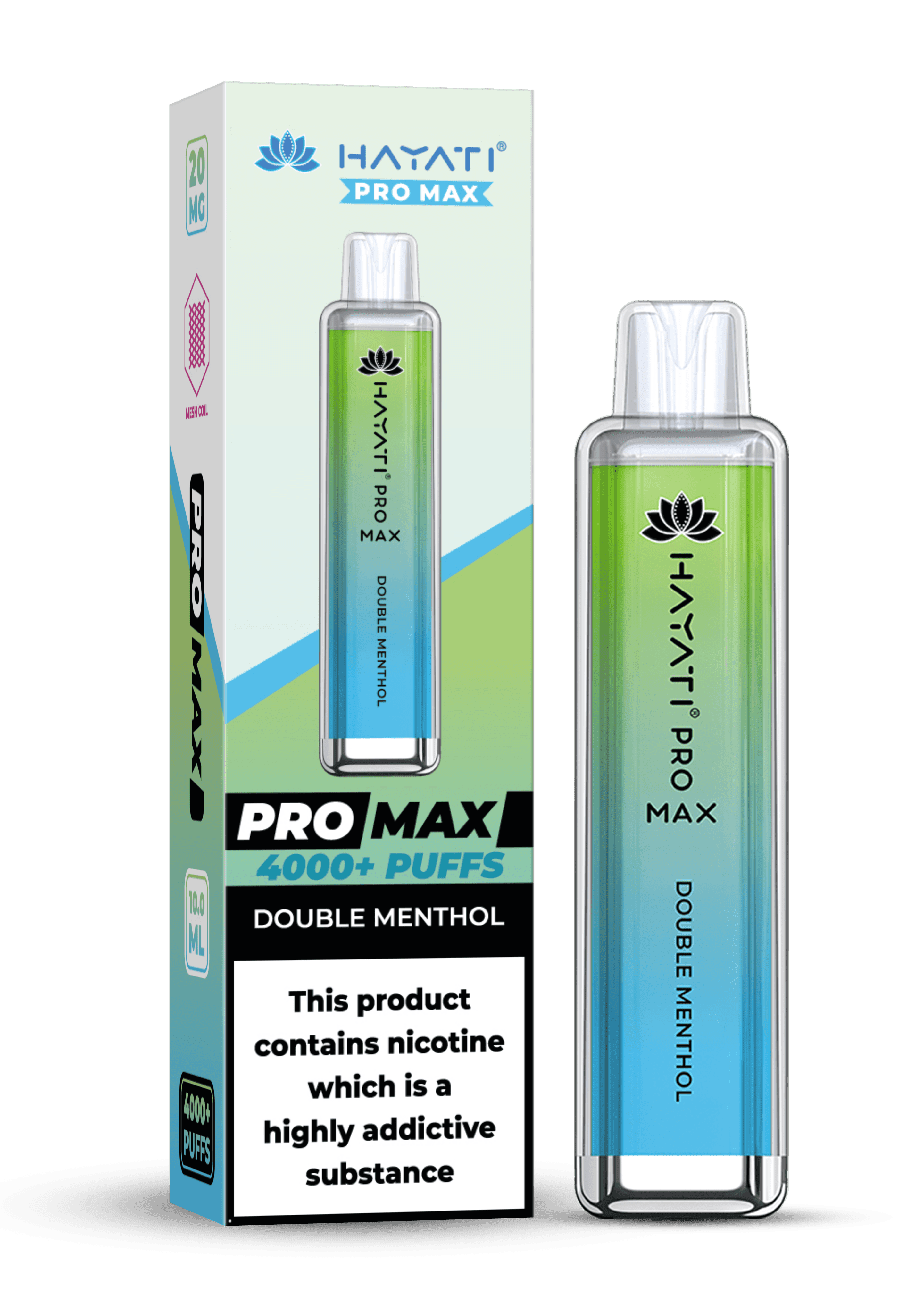 Hayati Pro Max 4000 20MG Nicotine - Double Menthol - Vape Unit