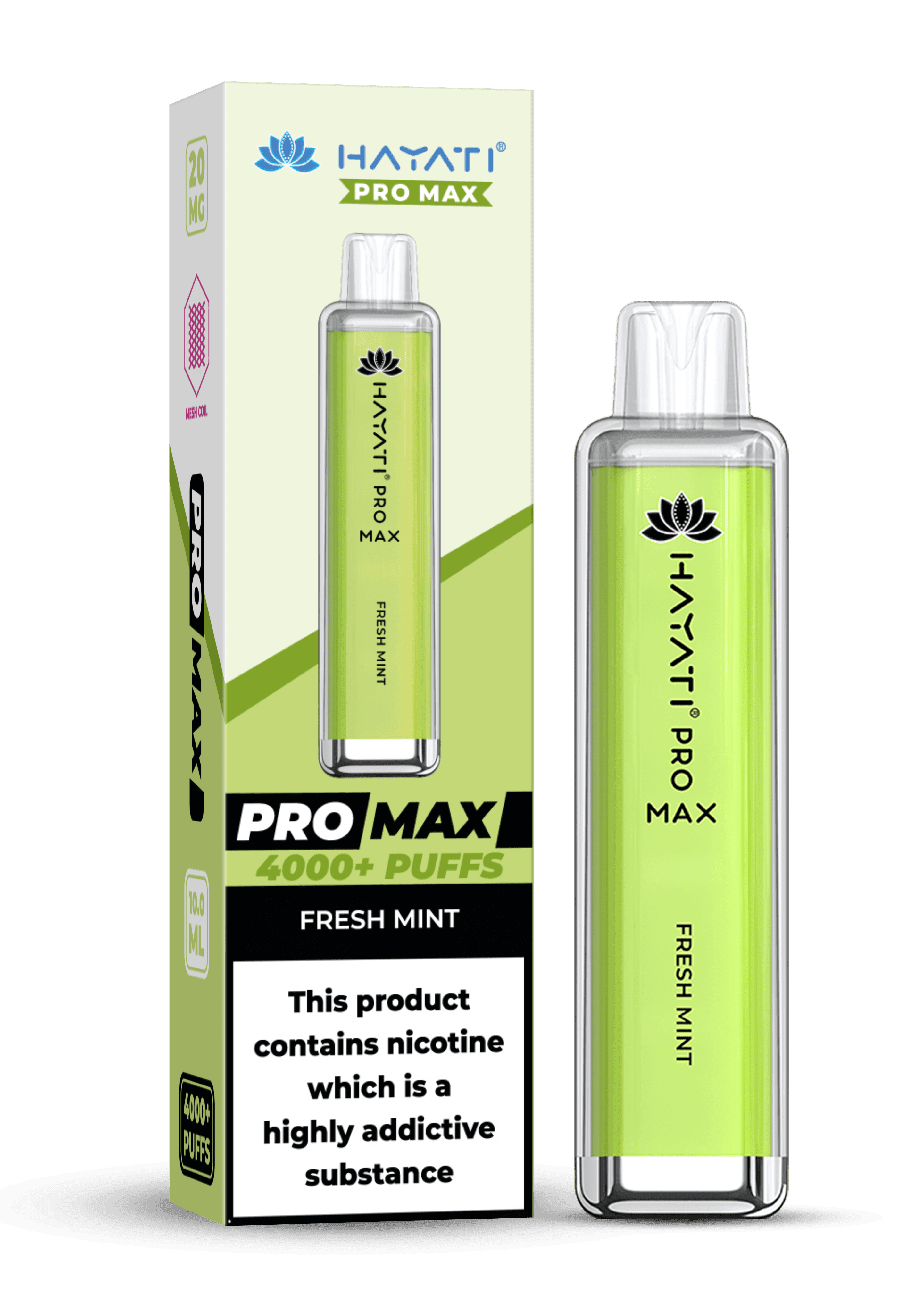 Hayati Pro Max 4000 20MG Nicotine - Fresh Mint - Vape Unit