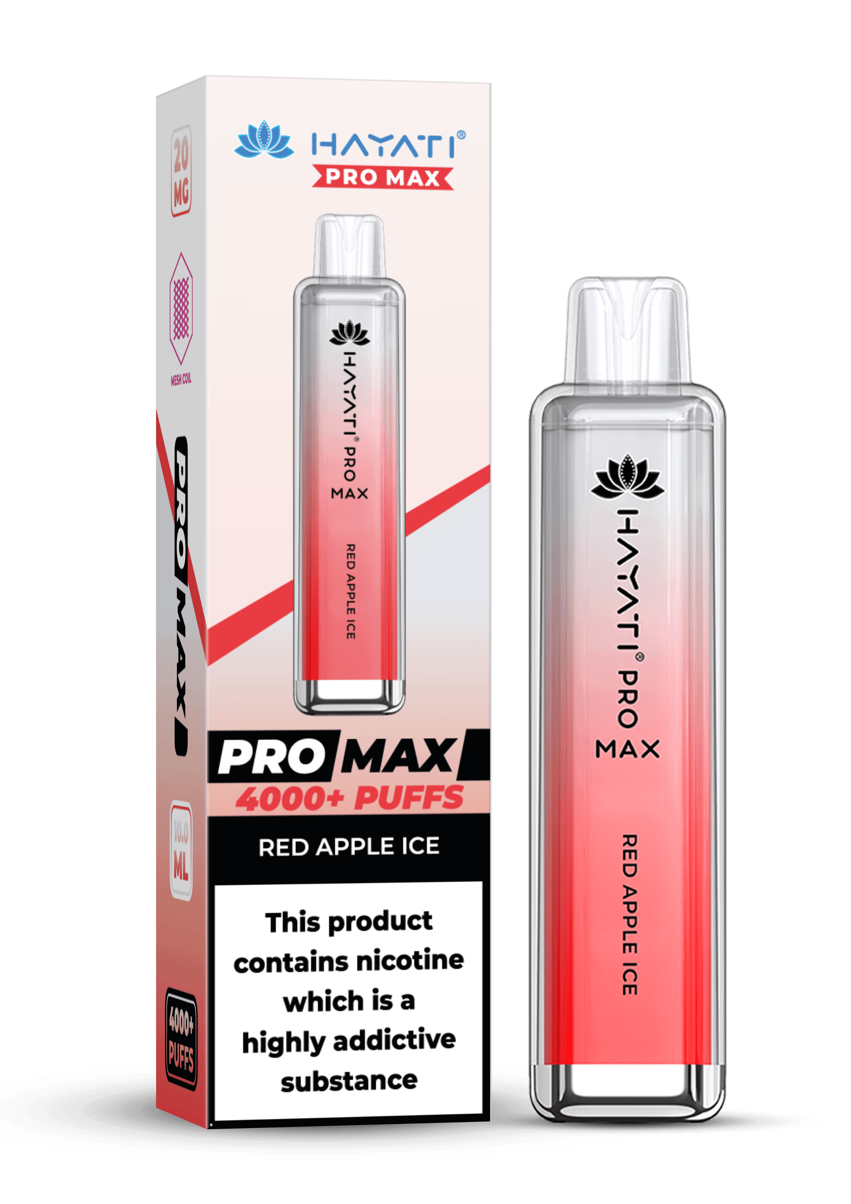 Hayati Pro Max 4000 20MG Nicotine - Red Apple Ice - Vape Unit