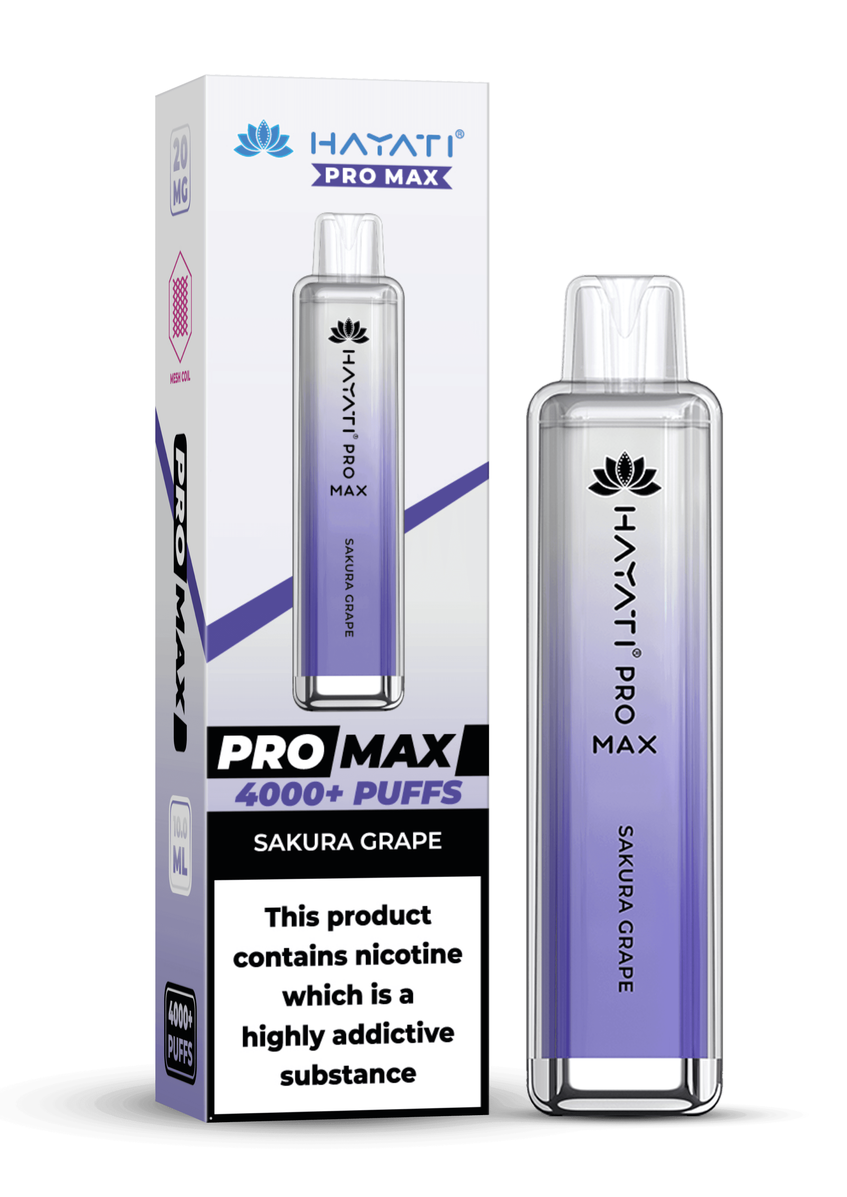 Hayati Pro Max 4000 20MG Nicotine - Sakura Grape - Vape Unit