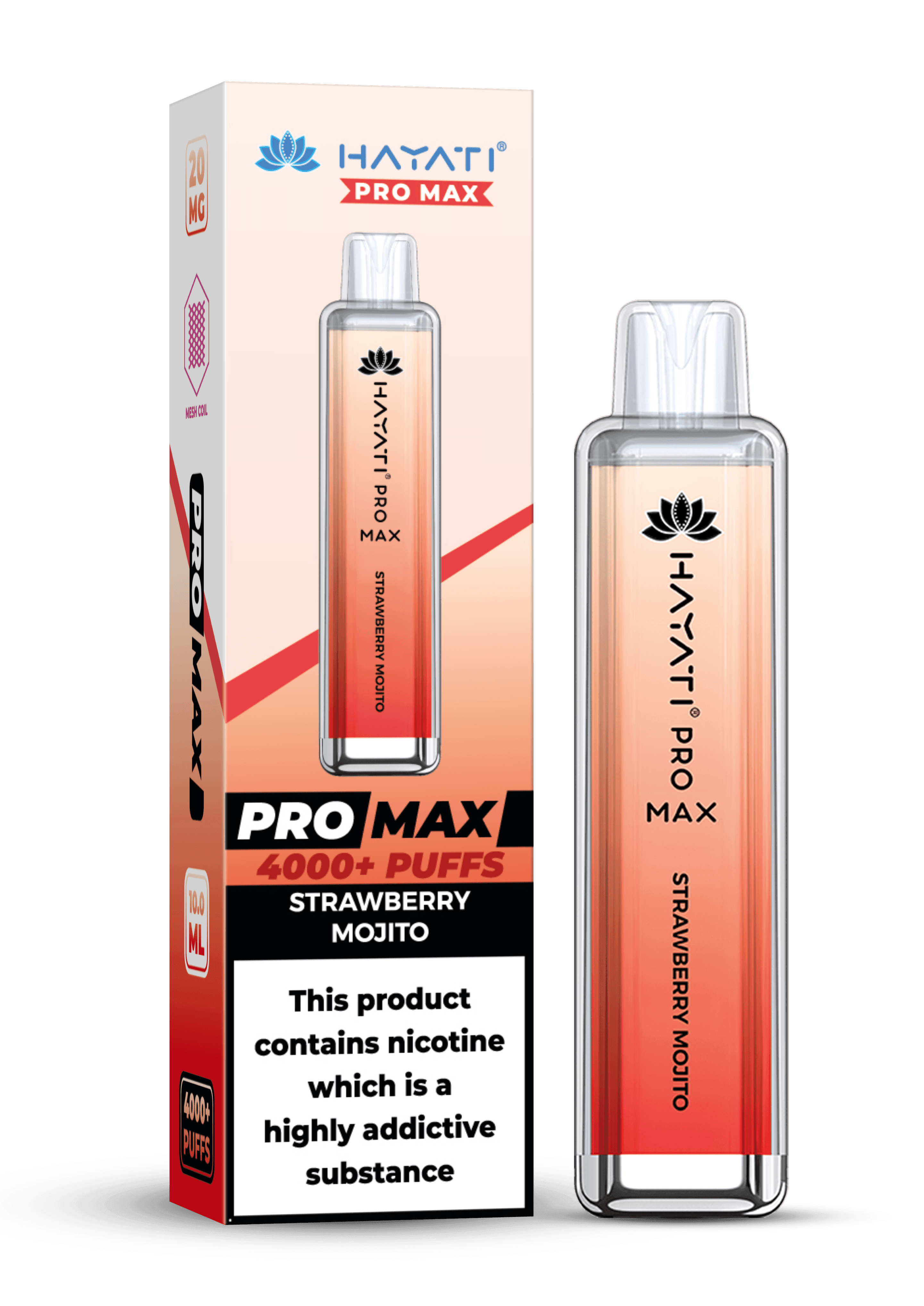 Hayati Pro Max 4000 20MG Nicotine - Strawberry Mojito - Vape Unit