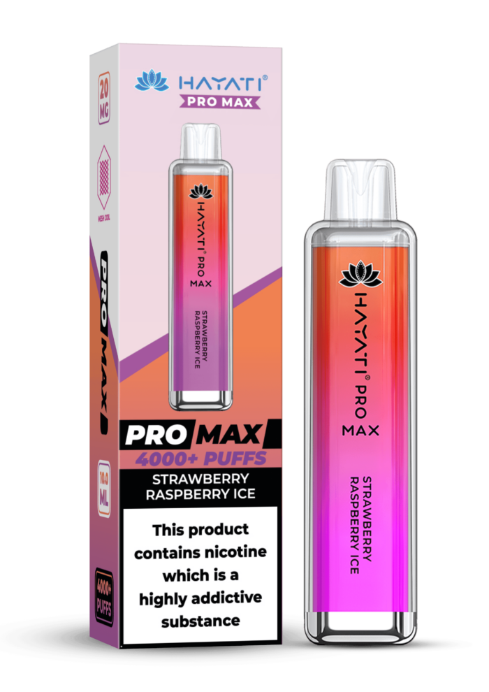 Hayati Pro Max 4000 20MG Nicotine - Strawberry Raspberry Ice - Vape Unit