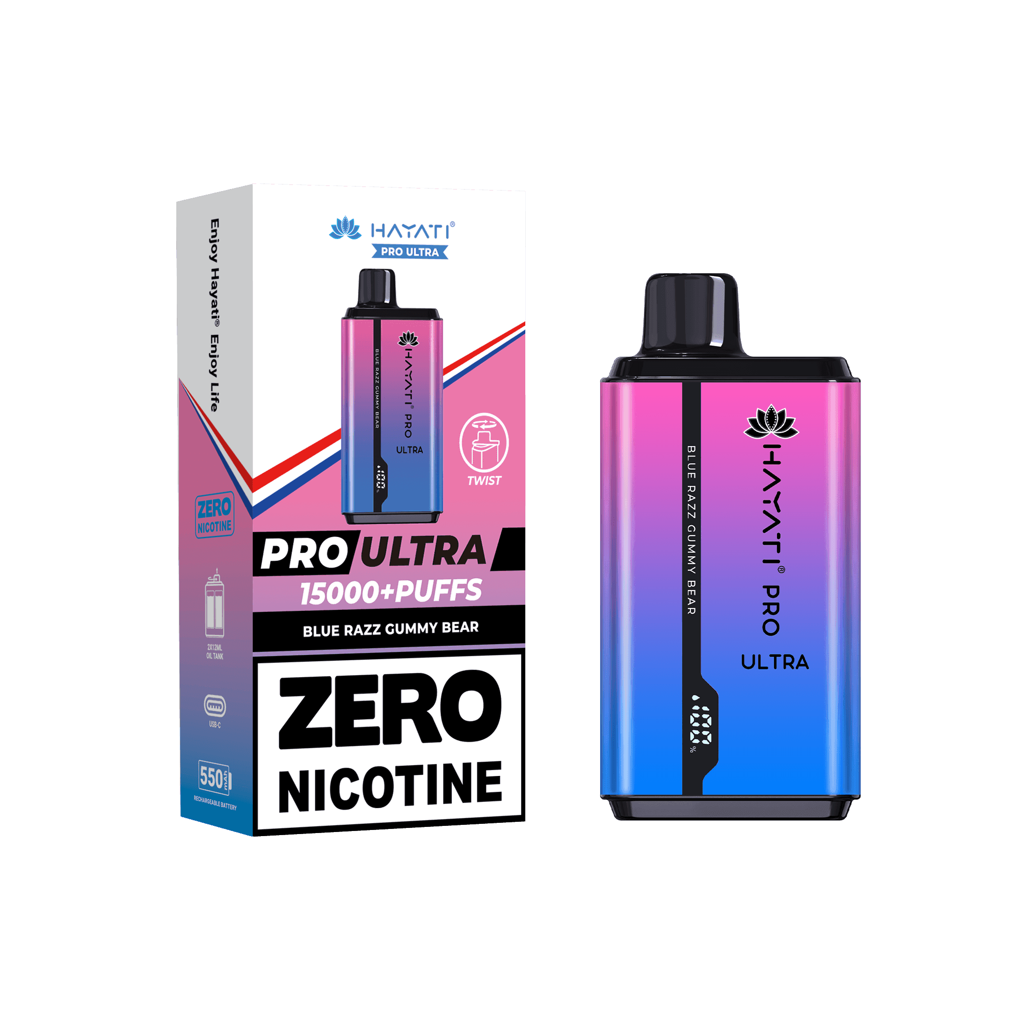 Hayati Pro Ultra Blue Razz Gummy Bear0mg - Vape Unit