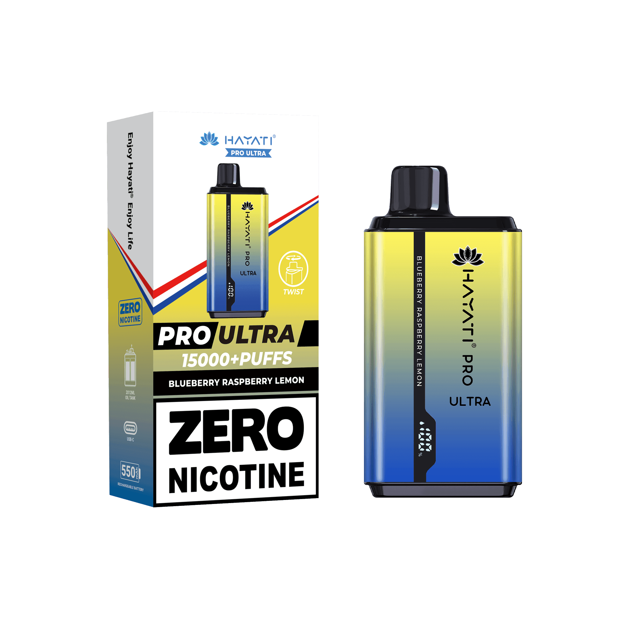 Hayati Pro Ultra Blueberry Raspberry 0mg - Vape Unit