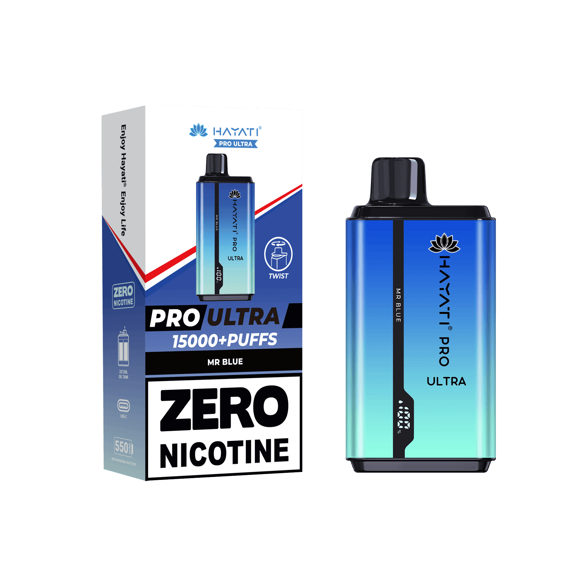 Hayati Pro Ultra Mr Blue 0mg - Vape Unit