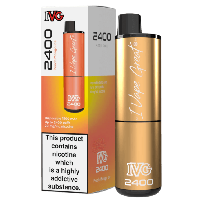 IVG 2400 PEACH MANGO ICE - Vape Unit