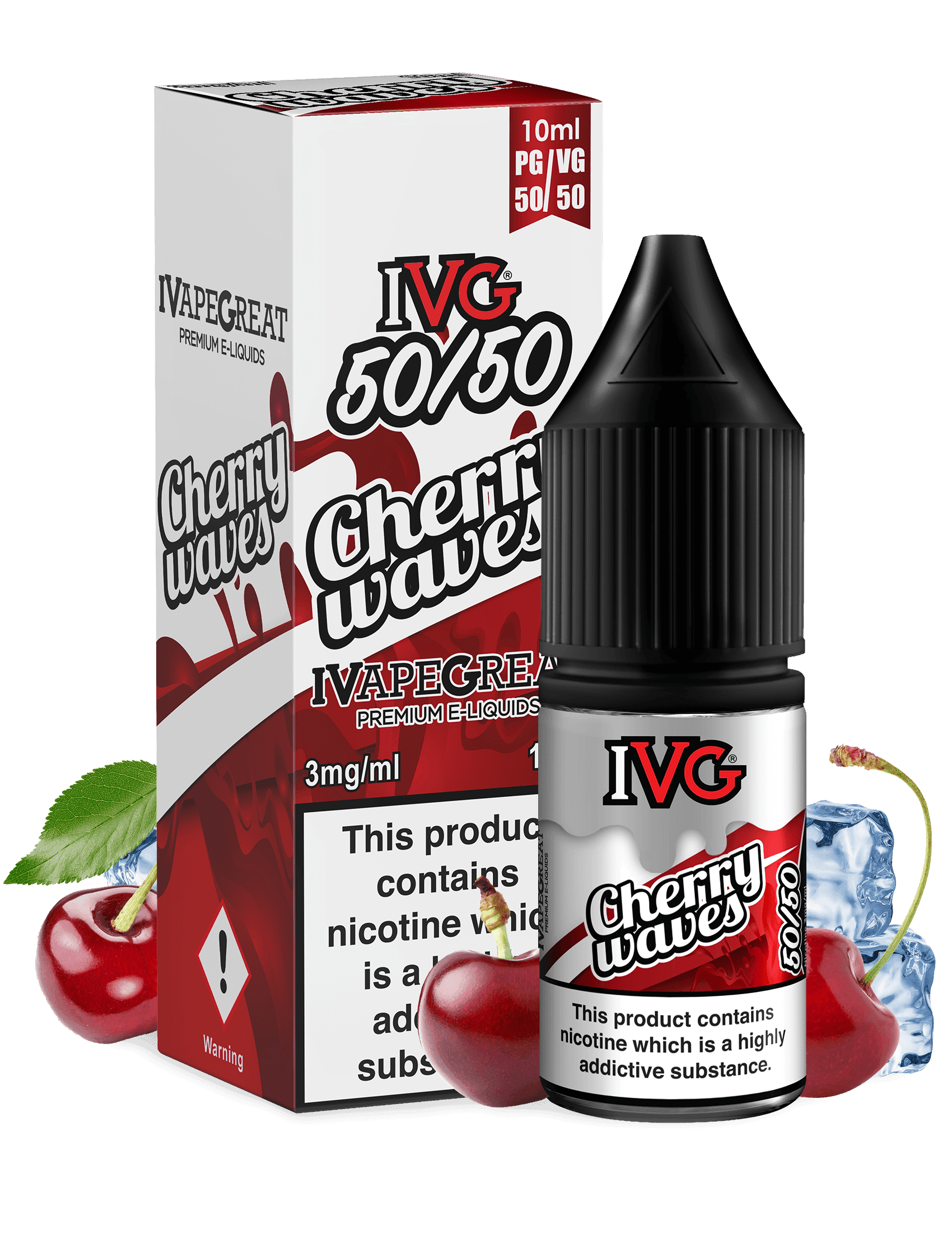 IVG Cherry Waves 50/50 10ML - Vape Unit