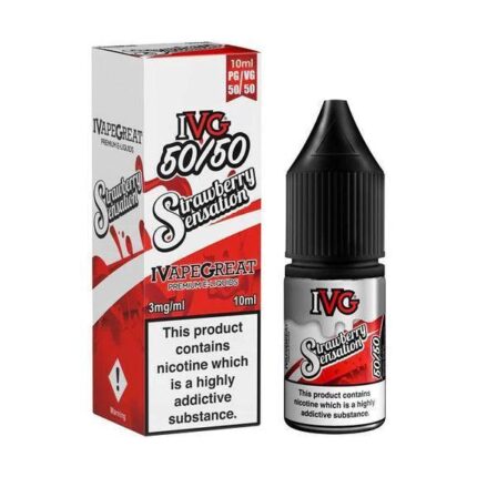 IVG STRAWBERRY SENSATION 50/50 10ML - Vape Unit