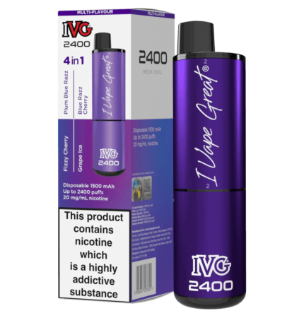 Purple Edition Multi Flavour (4 in 1) IVG 2400 Disposable Vape - Vape Unit